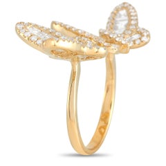 LB Exclusive 18K Yellow Gold 2.00 Ct Diamond Butterfly Wrap Ring