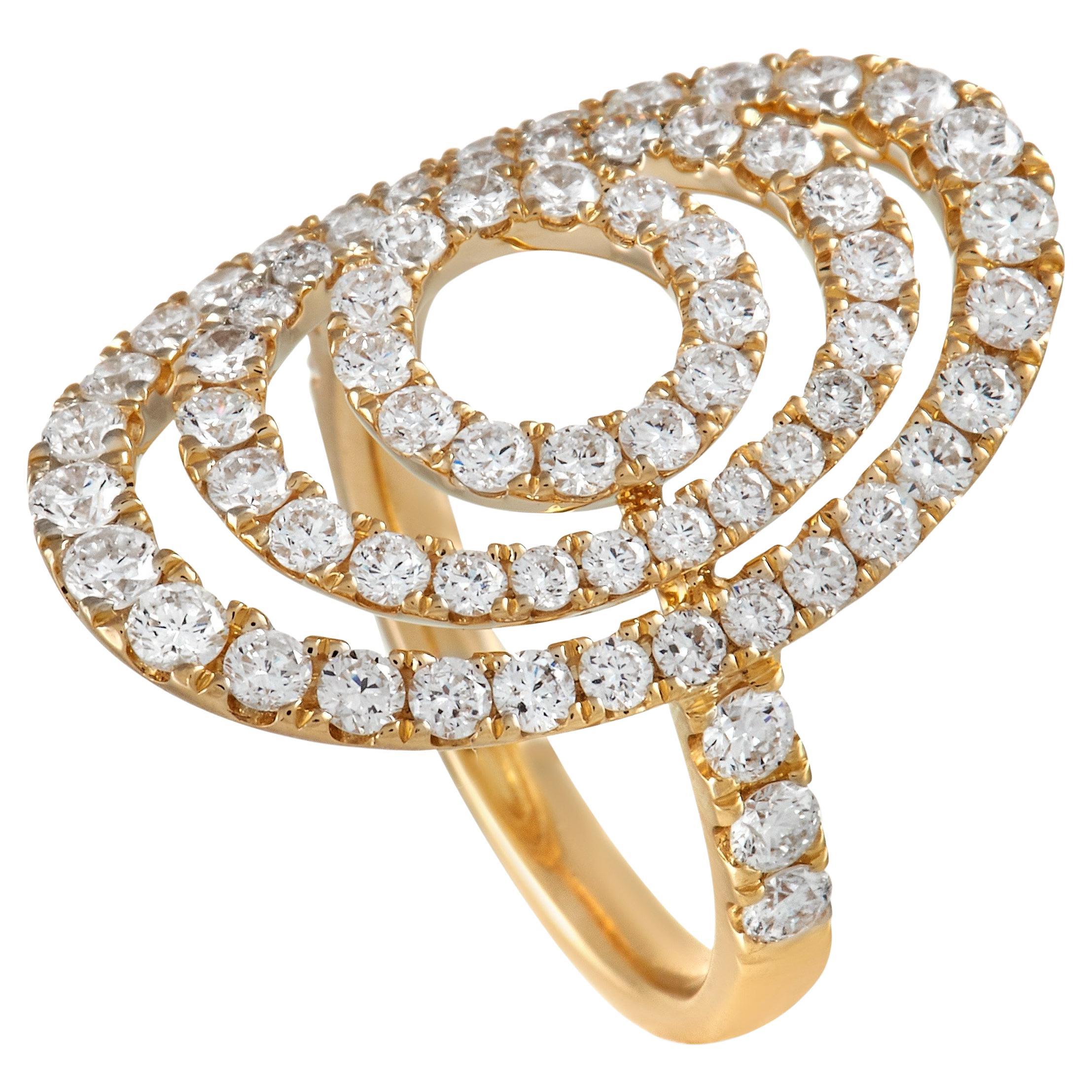 LB Exclusive 18K Yellow Gold 2.00 Ct Diamond Swirl Ring