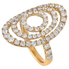 LB Exclusive 18K Yellow Gold 2.00 Ct Diamond Swirl Ring