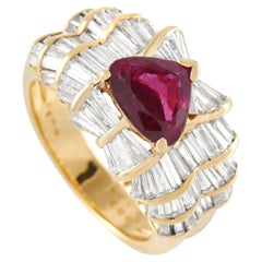 LB Exclusive 18K Yellow Gold 2.01 Ct Diamond and Ruby Ring