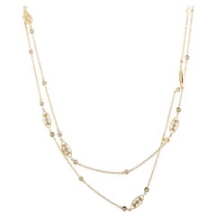 LB Exclusive 18 Karat Yellow Gold, 2.07 Carat Diamond Long Sautoir Necklace
