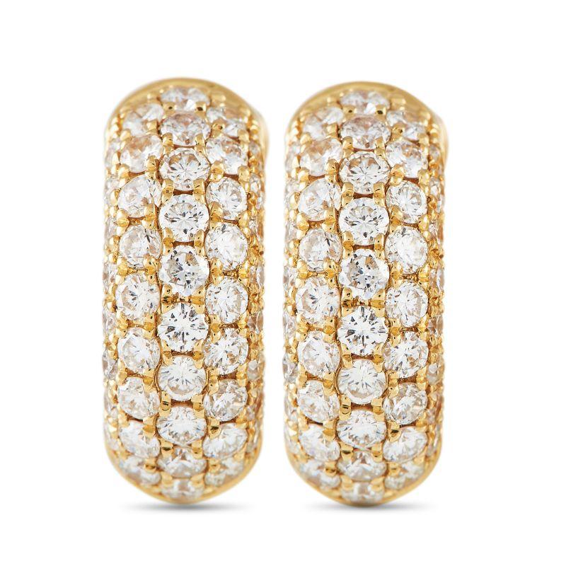 LB Exklusive Huggie-Ohrringe aus 18 Karat Gelbgold mit 2,0 Karat Diamanten im Zustand „Neu“ in Southampton, PA