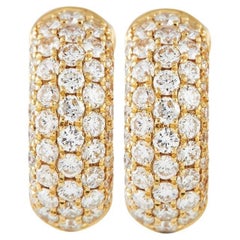 LB Exclusive Orecchini a cerchio in oro giallo 18 carati con diamanti da 2,0 carati