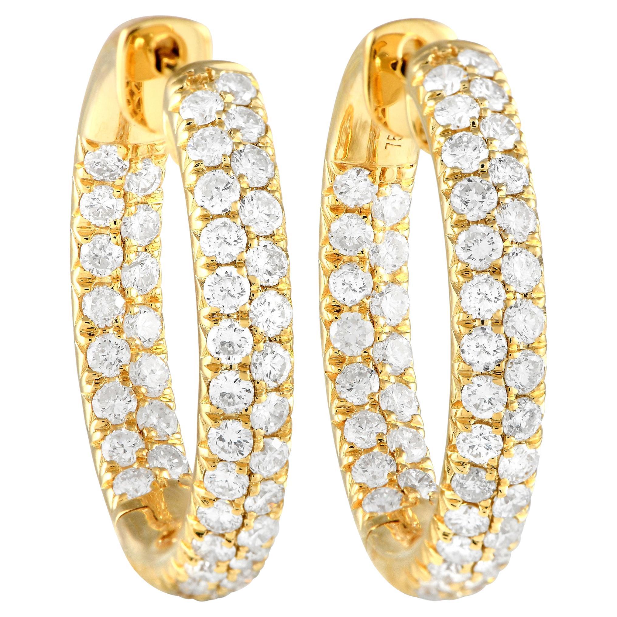 LB Exclusive 18K Gelbgold 2.0ct Diamant Inside-Out Hoop-Ohrringe