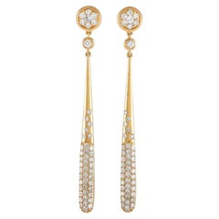 LB Exclusive 18k Yellow Gold 2.25 Carat Diamond Dangle Earrings