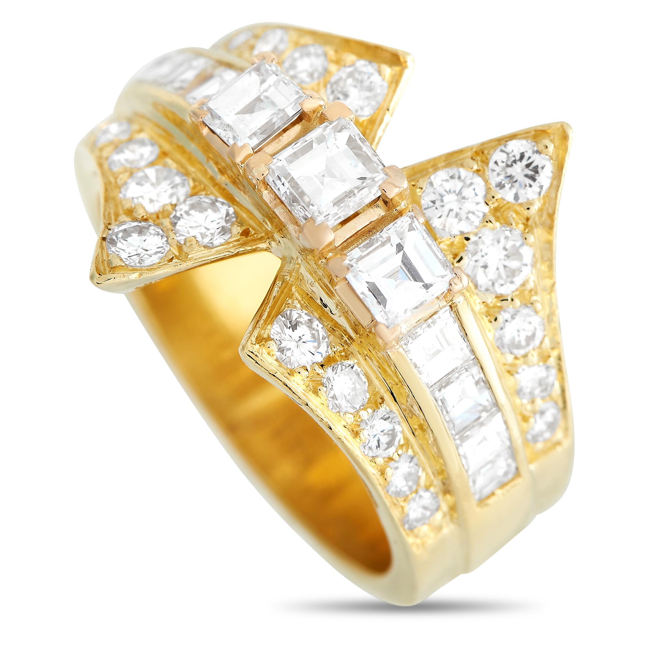 Mixed Cut LB Exclusive 18k Yellow Gold 2.25 Carat Diamond Ring