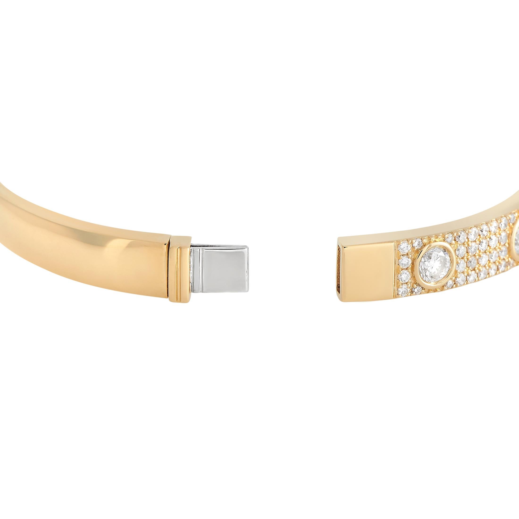 Mixed Cut LB Exclusive 18K Yellow Gold 2.50ct Diamond Pave Bracelet