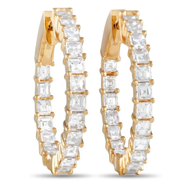 LB Exklusive Creolen aus 18 Karat Gelbgold mit 2,56 Karat Diamanten innen im Zustand „Hervorragend“ in Southampton, PA