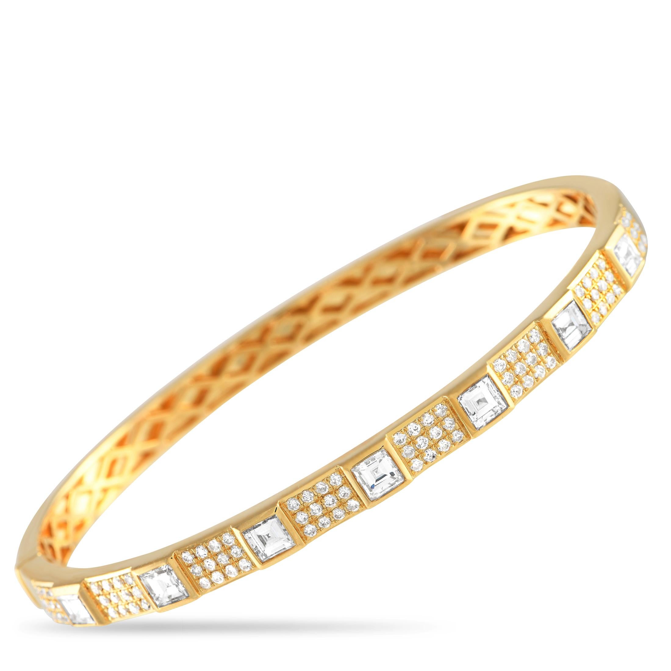 LB Exclusive 18K Yellow Gold 2.65ct Diamond Bracelet In New Condition In Southampton, PA