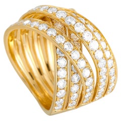 LB Exclusive 18K Yellow Gold 2.75 Ct Diamond Crossover Ring
