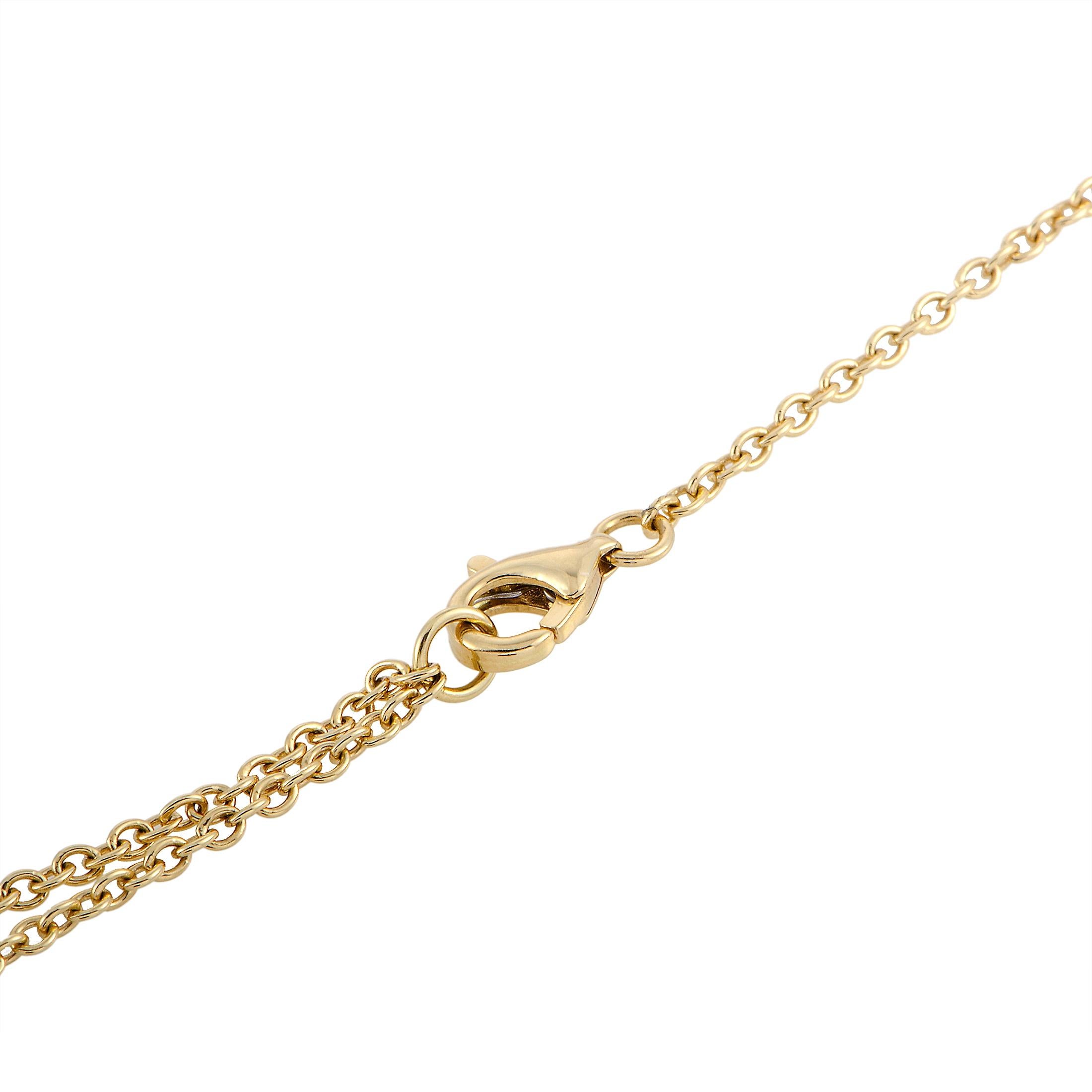 Women's LB Exclusive 18 Karat Yellow Gold 2.90 Carat Diamond Pave Long Pendant Necklace