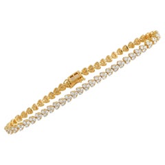 LB Exclusive 18K Yellow Gold 3.00 ct Diamond Heart Bracelet