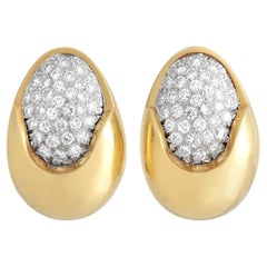 LB Exclusive 18K Yellow Gold 3.0 Ct Diamond Clip-On Earrings