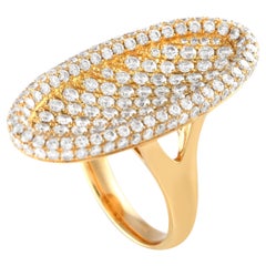 LB Exclusive Bague ovale en or jaune 18 carats avec 3,0 carats de diamants