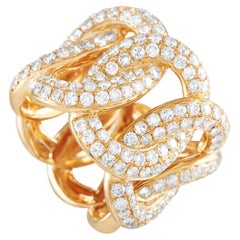LB Exclusive 18k Yellow Gold 3.10 Carat Diamond Wide Band Ring