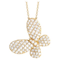 LB Exclusive 18K Yellow Gold 3.11 Ct Diamond Butterfly Necklace