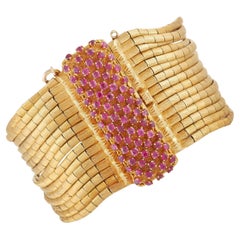 LB Exclusive 18K Yellow Gold 3.50 Ct Ruby Bracelet