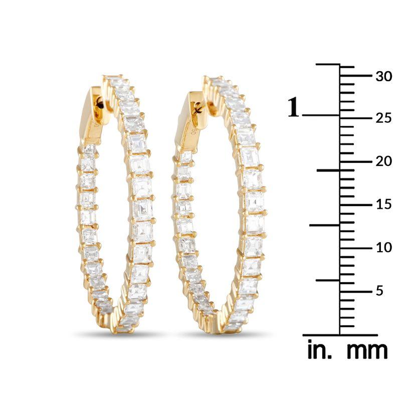 LB Exklusive 18K Gelbgold 3,71ct Diamant Inside-Out Hoop-Ohrringe (Asscher-Schliff)
