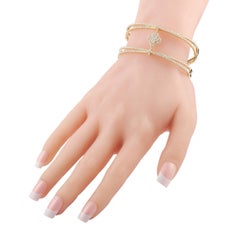 LB Exclusive 18K Yellow Gold 3.76 Ct Diamond Bangle Bracelet