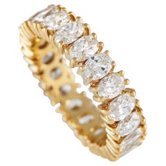 LB Exclusive 18k Yellow Gold 3.78 Carat Diamond Oval-Cut Eternity Band Ring