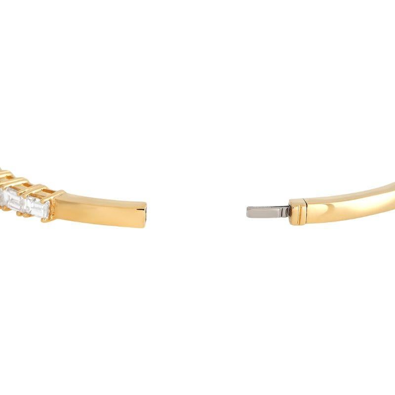 Round Cut LB Exclusive 18k Yellow Gold 4.0 Carat Diamond Bangle Bracelet