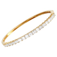 LB Exclusive 18k Yellow Gold 4.0 Carat Diamond Bangle Bracelet