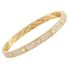 LB Exclusive 18K Yellow Gold 4.24 Ct Diamond Bangle Bracelet