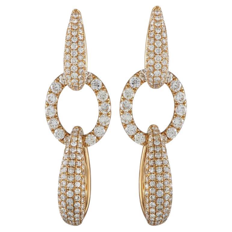 Aquamarine and 4.30 Carat Diamond Long Drop 18 Karat Earrings For Sale ...