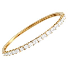 LB Exclusive 18k Yellow Gold 4.35 Carat Diamond Bangle Bracelet