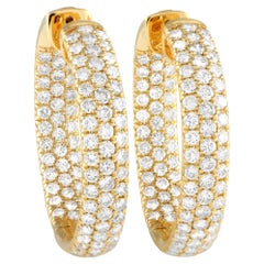 Lb Exclusive 18k Yellow Gold 5.30 Carat Diamond Inside-Out Hoop Earrings