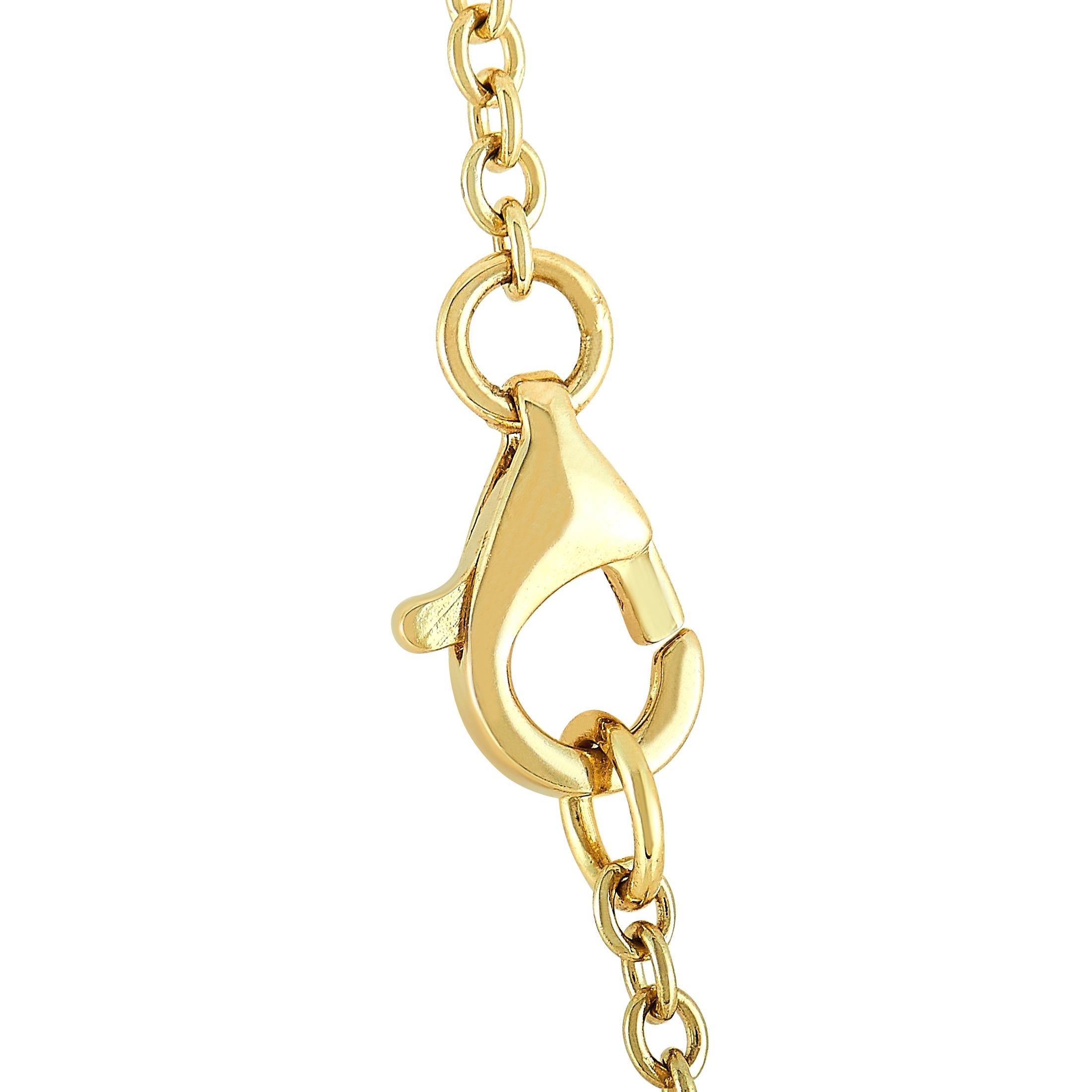 Round Cut LB Exclusive 18 Karat Yellow Gold 5.35 Carat Diamond Butterfly Pendant Necklace