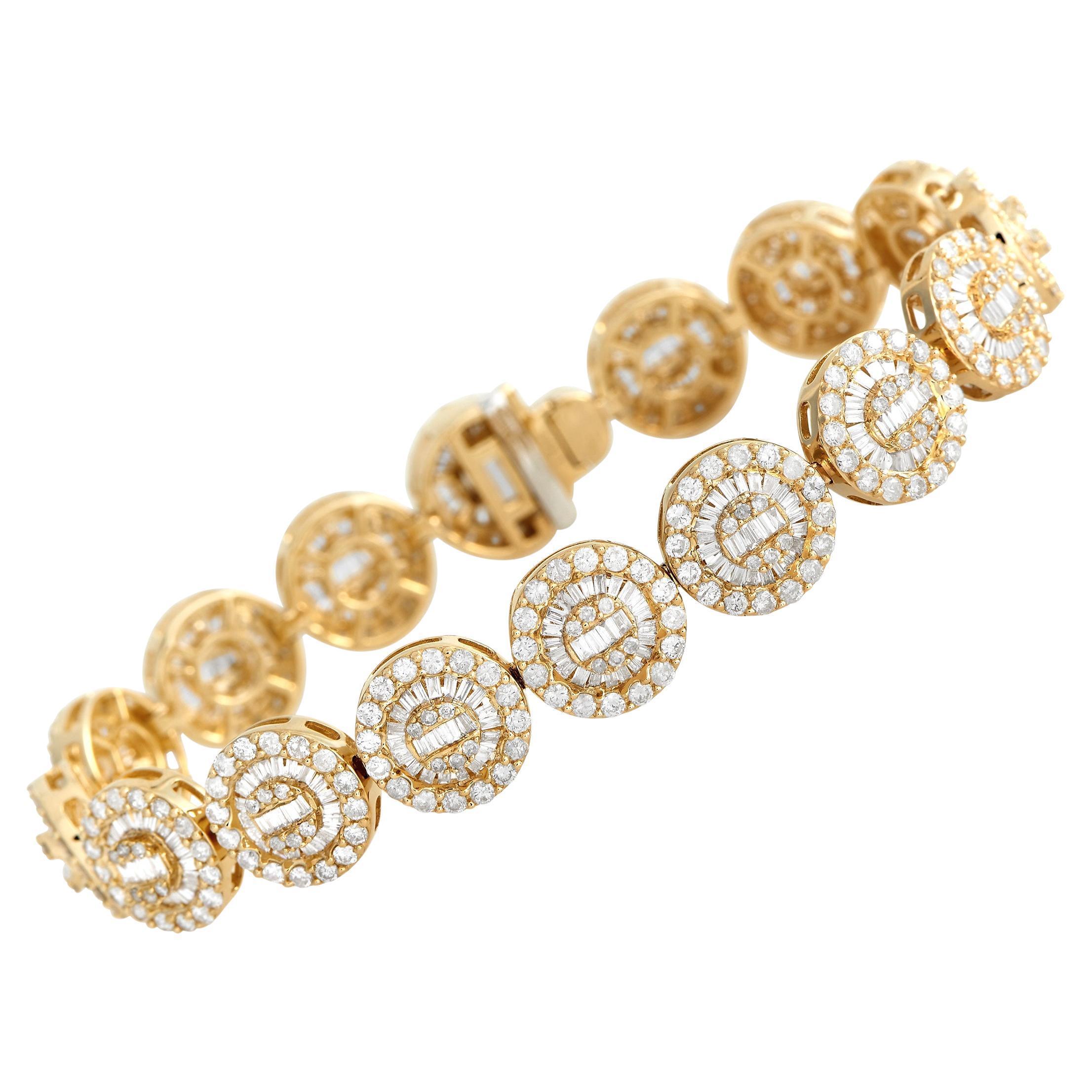 LB Exclusive 18K Yellow Gold 7.30ct Diamond Bracelet