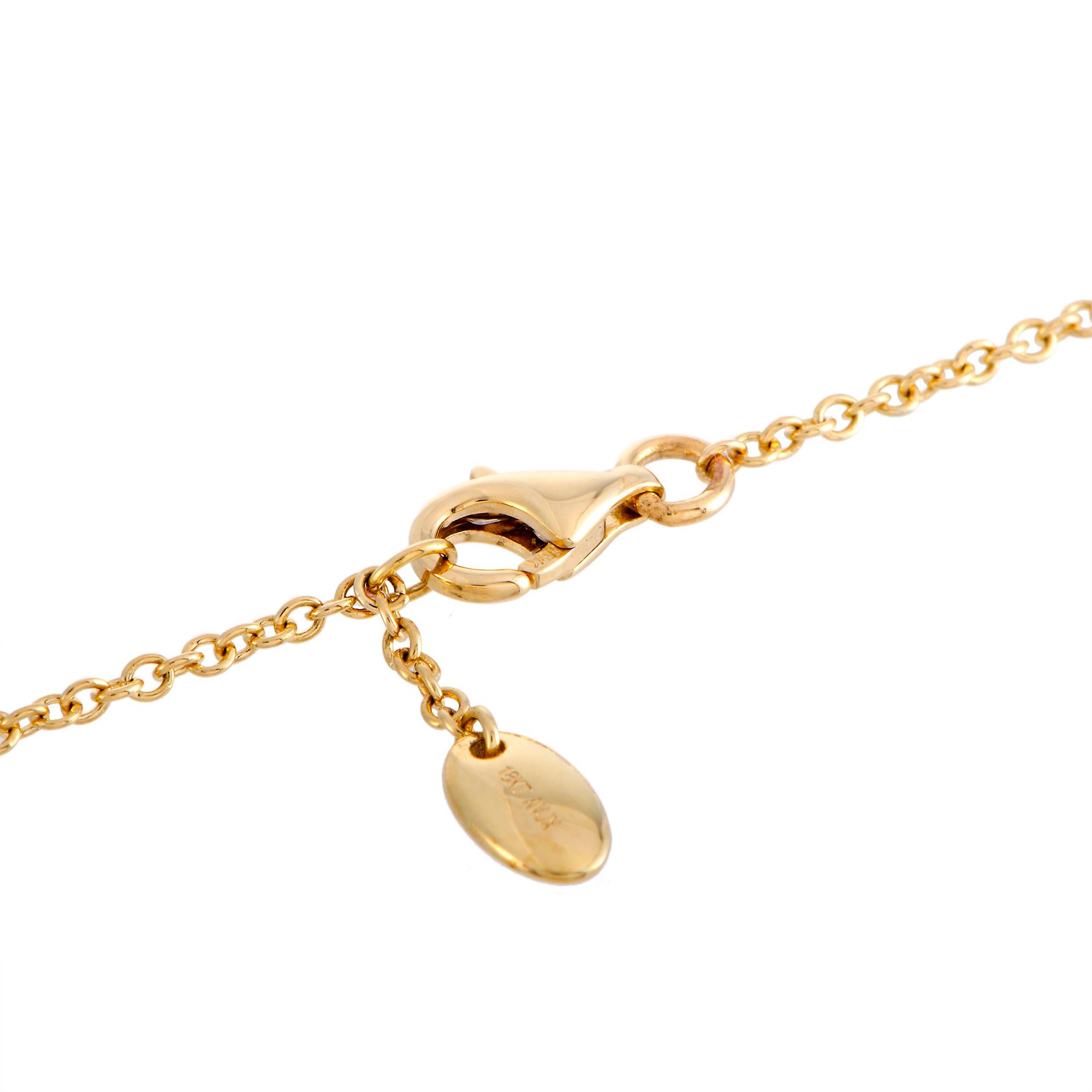 Women's LB Exclusive 18 Karat Yellow Gold and Diamond 5 Circle Pendant Long Necklace