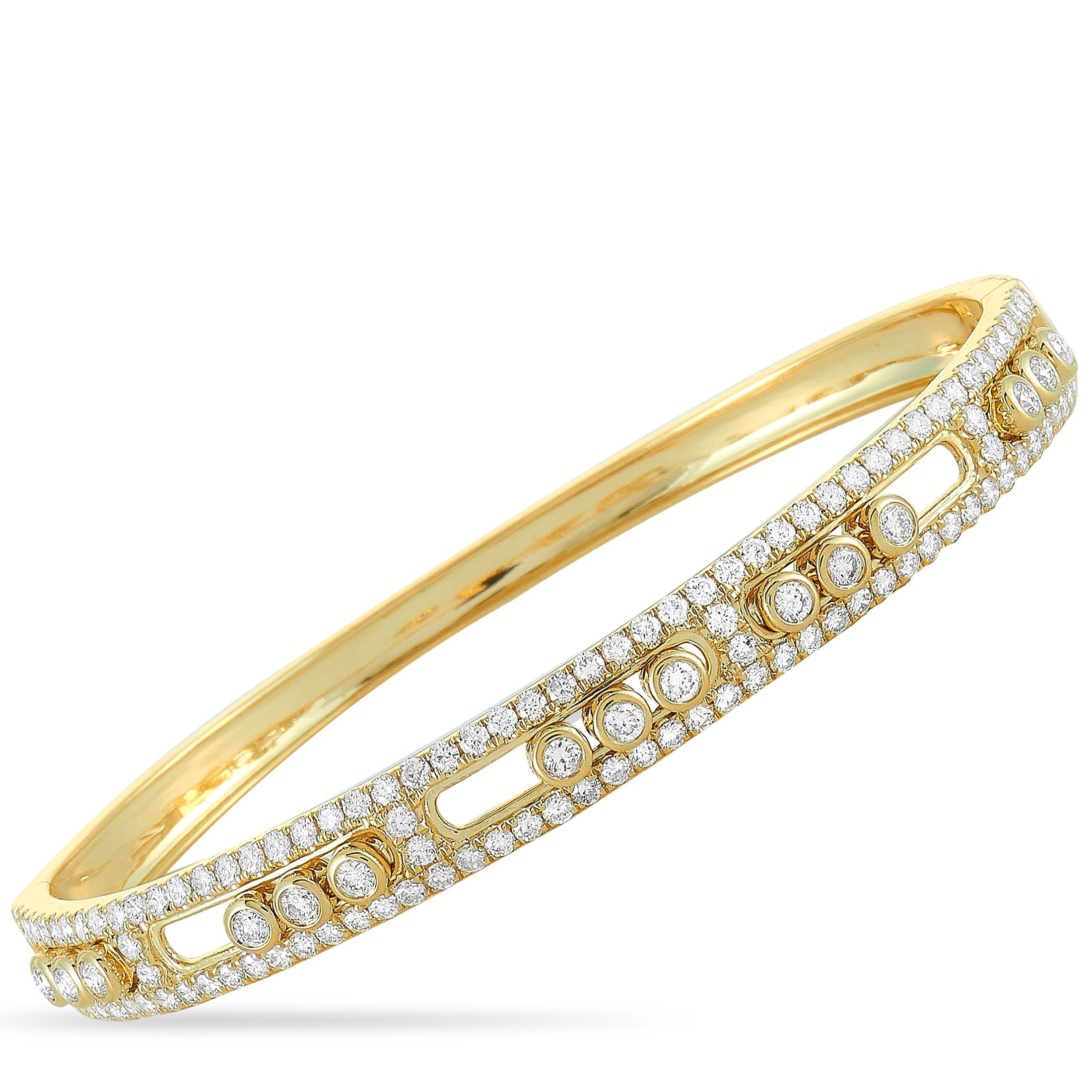 Women's LB Exclusive 18 Karat Yellow Gold Diamond Bangle Bracelet