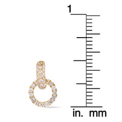 LB Exclusive 18 Karat Gold Diamond Pave Small Link Dangle Push Back Earrings