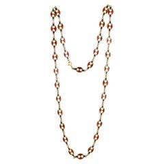 LB Exclusive 18k Yellow Gold Plique-à-Jour Enamel Necklace