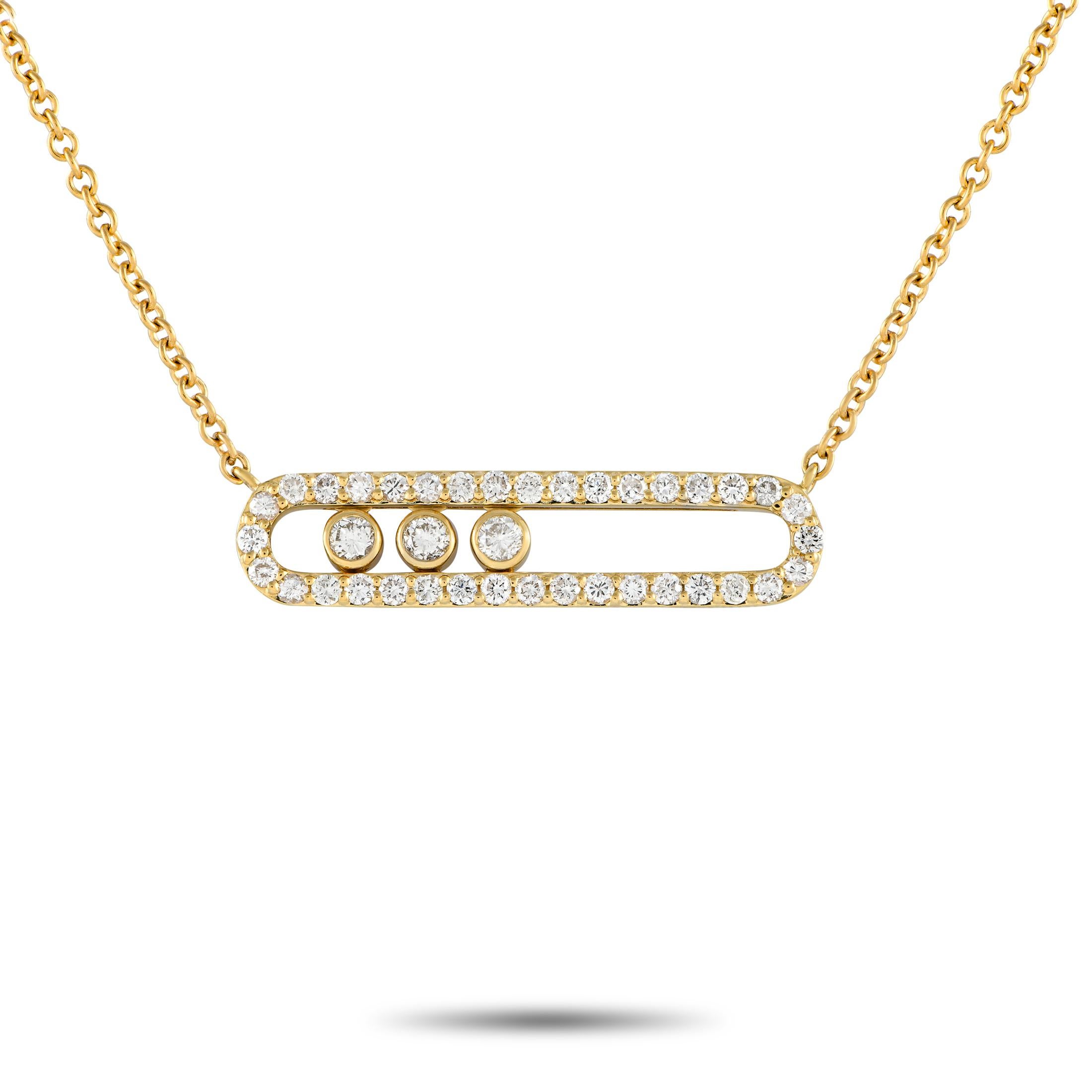 LB Exclusive 18K Gelbgold 0,70ct Slide Diamant-Halskette im Zustand „Neu“ in Southampton, PA