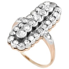 LB Exclusive Antique 14 Karat Rose Gold, 1.70 Carat Diamond Old Mine Cut Ring