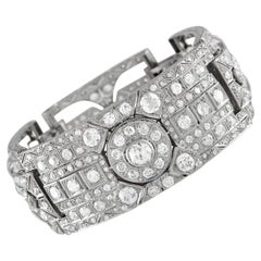 Lb Exclusive Antique 18k White Gold 19.0 Carat Diamond Bracelet
