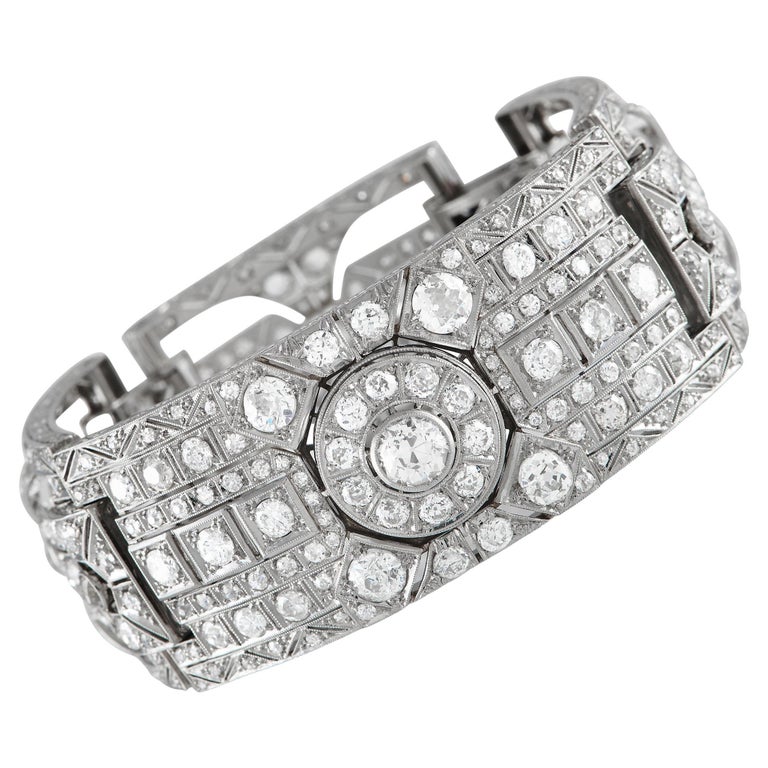 Bracelet En Or Blanc 18 Carats Avec 3 Diamants Naturels - Poids 1,91g, Occasion Très Bon état