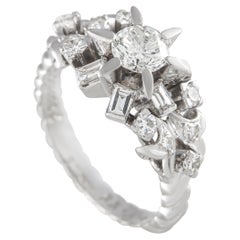 LB Exclusive Antique Platinum 0.90 Carat Diamond Ring