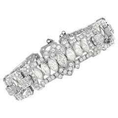 LB Exclusive Antique Platinum 13.50 Ct Diamond Bracelet