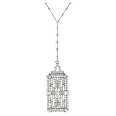 Lb Exclusive Antique Platinum 5.50 Carat Diamond Pendant Necklace