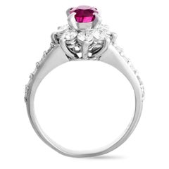 LB Exclusive Diamond and Ruby Platinum Ring