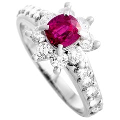 LB Exclusive Diamond and Ruby Platinum Ring