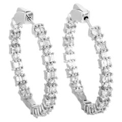 LB Exclusive Diamond Pave White Gold Hoop Earrings