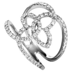 LB Exclusive Diamond White Gold Openwork Flower Ring