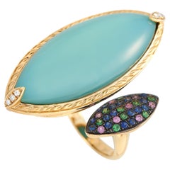 LB Exclusive French Collection 14K Yellow Gold 0.03 Ct Diamond and Sapphire Open LB Exclusive French Collection 14K Yellow Gold 0.03 Ct Diamond and Sapphire Open