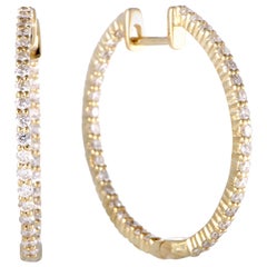 LB Exclusive Full 1.0 Carat VS1 G Color Diamond Pave Yellow Gold Inside Out LB Exclusive Full 1.0 Carat VS1 G Color Diamond Pave Yellow Gold Inside Out