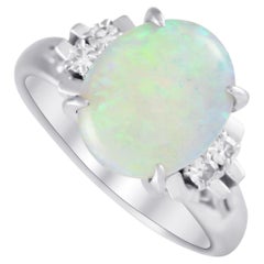 LB Exclusive Platinum 0.11ct Diamond and Opal Ring MF07-101623